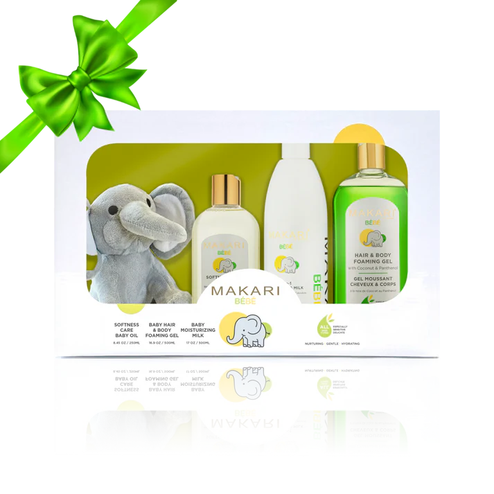 MAKARI ® BÉBÉ COFFRET Huile Douceur, Gel Moussant et Lait Nourrissant.
