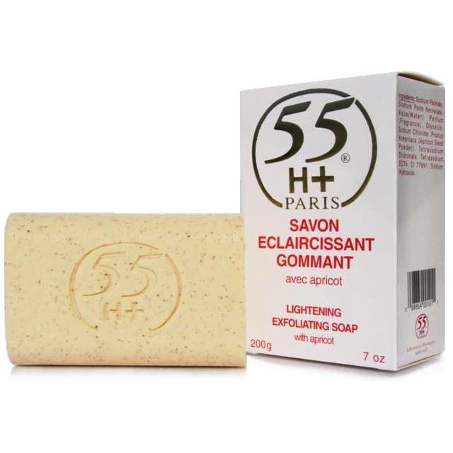 55H+ Paris ® Exceptionnel SAVON Éclaircissant Gommant.