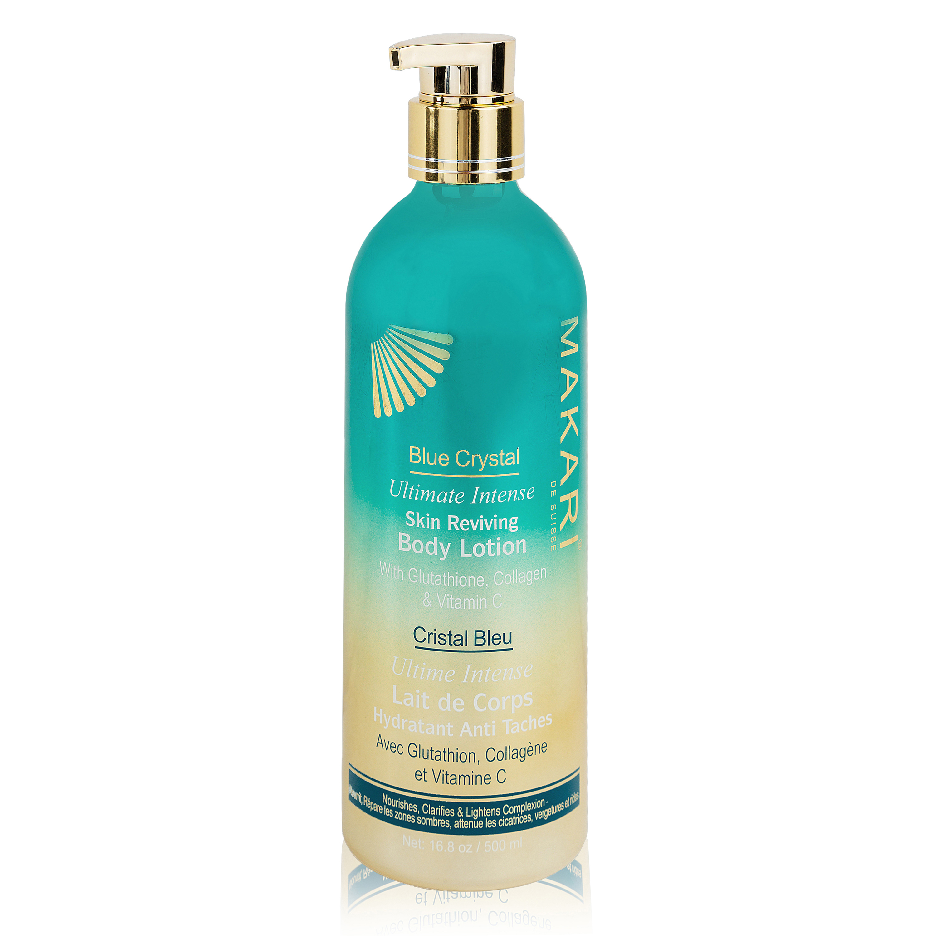 MAKARI CRISTAL BLEU Ultime Intense LAIT de Corps Hydratant Anti Taches. 