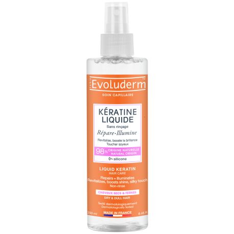 EVOLUDERM® KÉRATINE LIQUIDE. Sans Rinçage. Répare • Illumine.