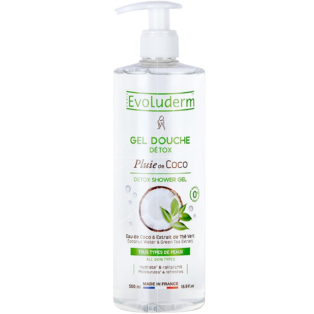 EVOLUDERM® GEL DOUCHE DÉTOX PLUIE DE COCO.