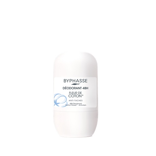 BYPHASSE 48H DEODORANT COTON FLOWER ANTI-STAIN.