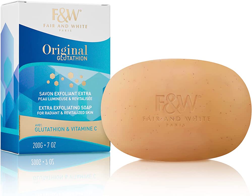 FAIR & WHITE® GLUTATHION EXTRA EXFOLIATING SOAP.