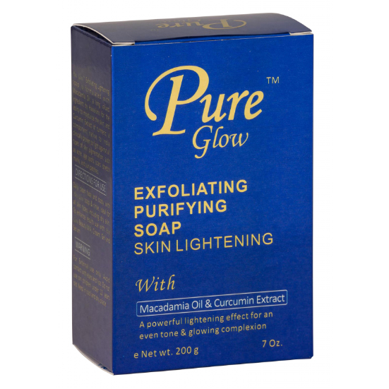 PURE GLOW ® SAVON Exfoliant Purifiant. Eclaircissant pour la Peau.