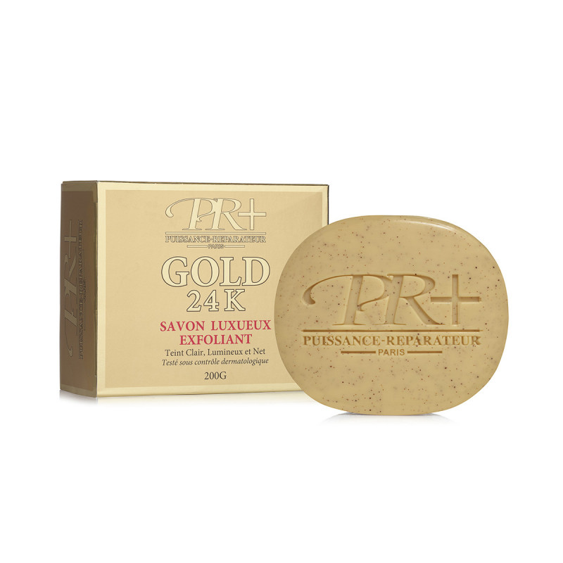 PR+® GOLD 24K SAVON Luxueux Exfoliant. 